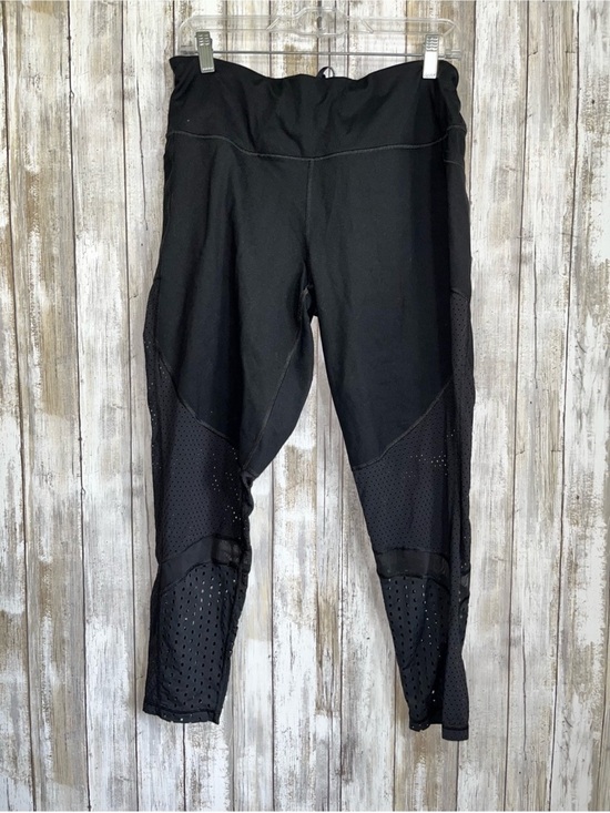 Victoria's Secret Pants - Victoria Sport High Rise Mesh Panel Leggings XL Black Cropped Workout